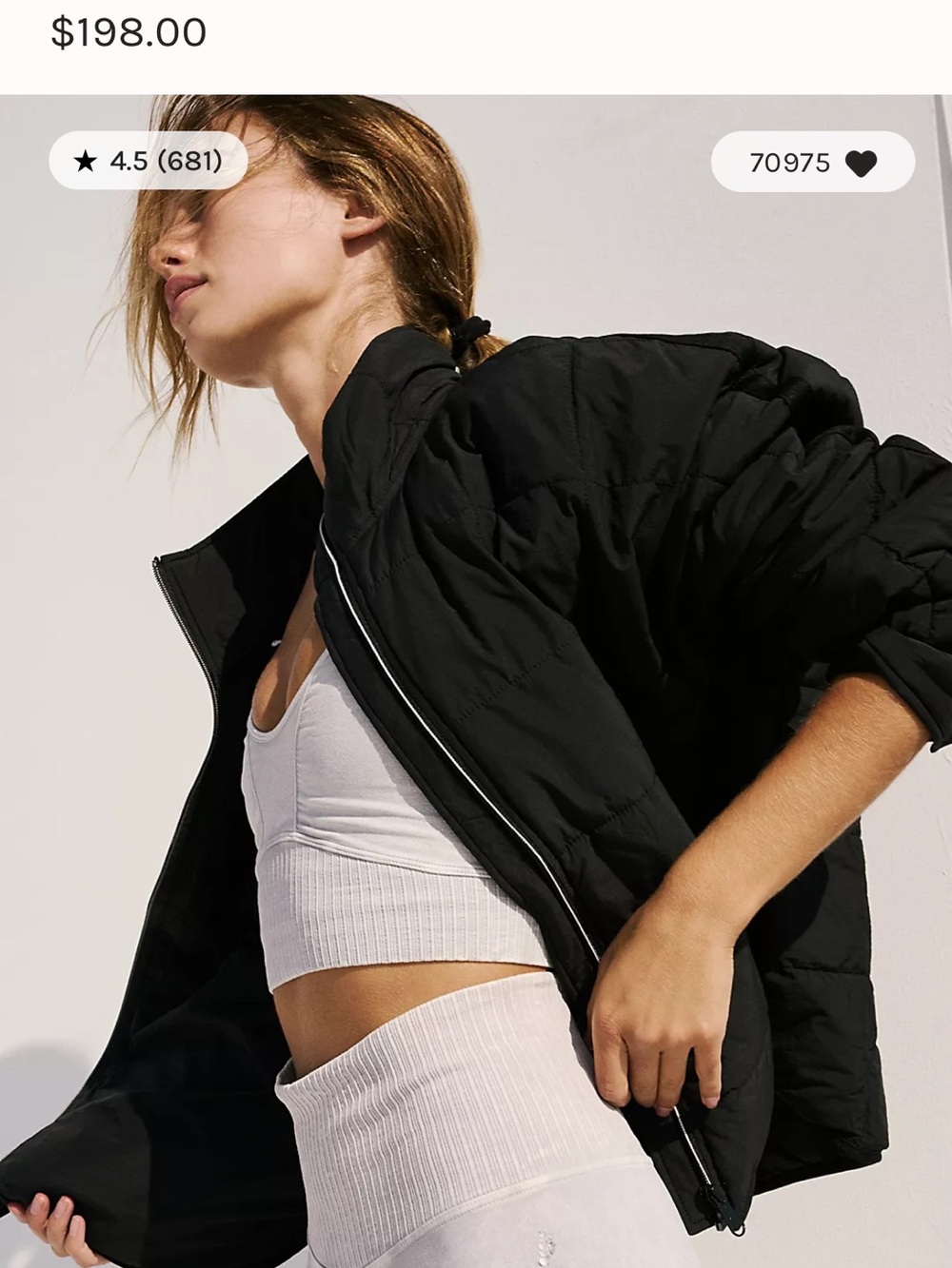 LIKE NEW FREE PEOPLE PIPPA PACKABLE PUFFER